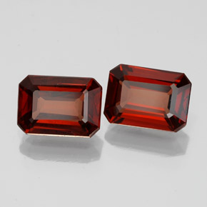 Gemas de granate almandino rojo natural de  ct, corte esmeralda, VVS-VS