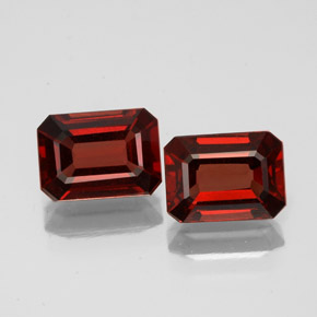 Gemas de granate almandino rojo natural de  ct, corte esmeralda, VS