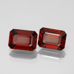 Gemas de granate almandino rojo natural de  ct, corte esmeralda, VS