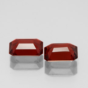 Gemas de granate almandino rojo natural de  ct, corte esmeralda, VS