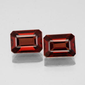 Gemas de granate almandino rojo natural de  ct, corte esmeralda, VS