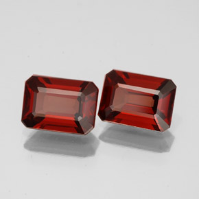 Gemas de granate almandino rojo natural de  ct, corte esmeralda, VS