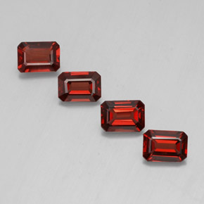 Gemas de granate almandino rojo natural de  ct, corte esmeralda, VVS-VS