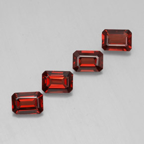 Gemas de granate almandino rojo natural de  ct, corte esmeralda, VVS-VS