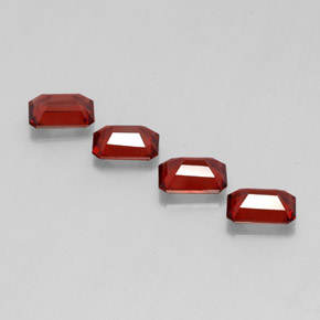 Gemas de granate almandino rojo natural de  ct, corte esmeralda, VVS-VS