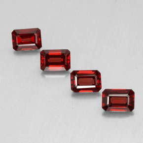 Gemas de granate almandino rojo natural de  ct, corte esmeralda, VVS-VS