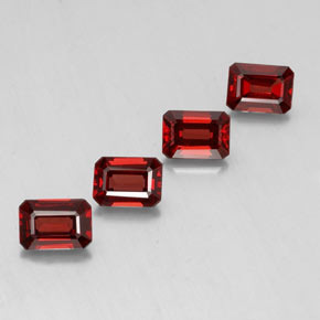 Gemas de granate almandino rojo natural de  ct, corte esmeralda, VVS-VS