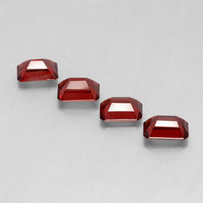 Gemas de granate almandino rojo natural de  ct, corte esmeralda, VVS-VS