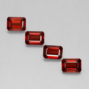 Gemas de granate almandino rojo natural de  ct, corte esmeralda, VS