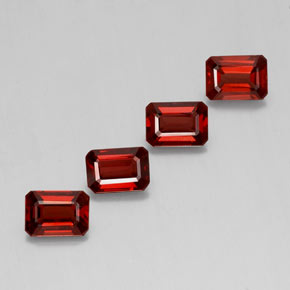 Gemas de granate almandino rojo natural de  ct, corte esmeralda, VS
