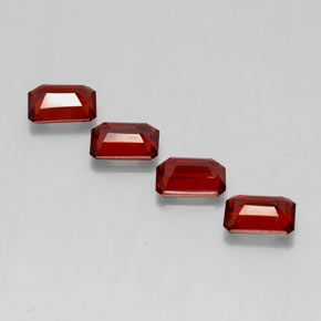 Gemas de granate almandino rojo natural de  ct, corte esmeralda, VS