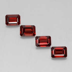 Gemas de granate almandino rojo natural de  ct, corte esmeralda, VS
