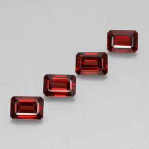 Gemas de granate almandino rojo natural de  ct, corte esmeralda, VS