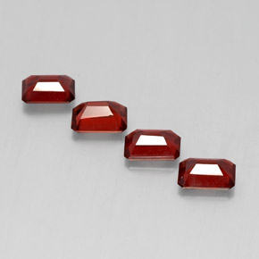 Gemas de granate almandino rojo natural de  ct, corte esmeralda, VS