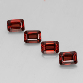 Gemas de granate almandino rojo natural de  ct, corte esmeralda, VVS-VS