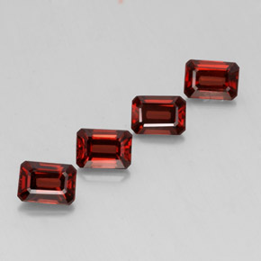 Gemas de granate almandino rojo natural de  ct, corte esmeralda, VVS-VS