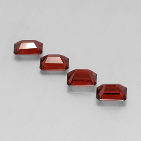 Gemas de granate almandino rojo natural de  ct, corte esmeralda, VVS-VS