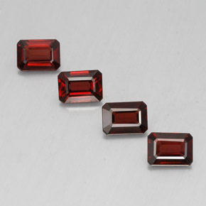 Gemas de granate almandino rojo natural de  ct, corte esmeralda, VVS-VS