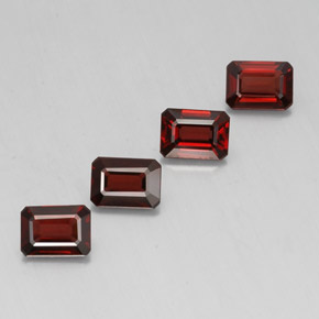 Gemas de granate almandino rojo natural de  ct, corte esmeralda, VVS-VS