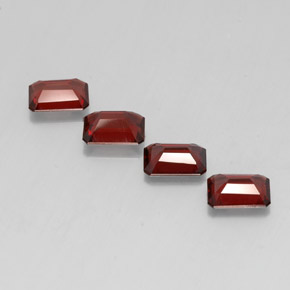 Gemas de granate almandino rojo natural de  ct, corte esmeralda, VVS-VS
