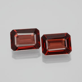 Gemas de granate almandino rojo natural de  ct, corte esmeralda, VVS-VS