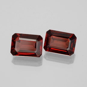 Gemas de granate almandino rojo natural de  ct, corte esmeralda, VVS-VS