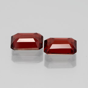 Gemas de granate almandino rojo natural de  ct, corte esmeralda, VVS-VS