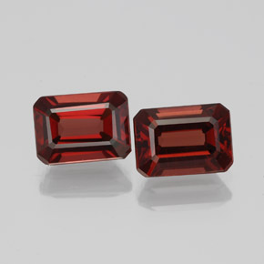 Gemas de granate almandino rojo natural de  ct, corte esmeralda, VVS-VS