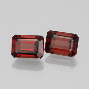 Gemas de granate almandino rojo natural de  ct, corte esmeralda, VVS-VS