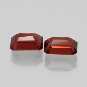 Gemas de granate almandino rojo natural de  ct, corte esmeralda, VVS-VS