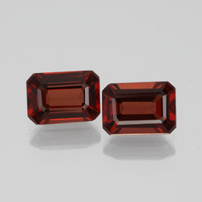 Gemas de granate almandino rojo natural de  ct, corte esmeralda, VVS-VS