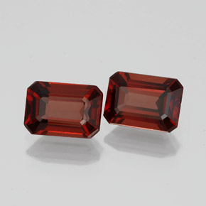 Gemas de granate almandino rojo natural de  ct, corte esmeralda, VVS-VS
