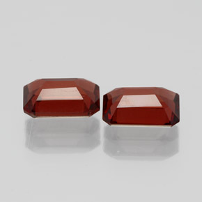 Gemas de granate almandino rojo natural de  ct, corte esmeralda, VVS-VS