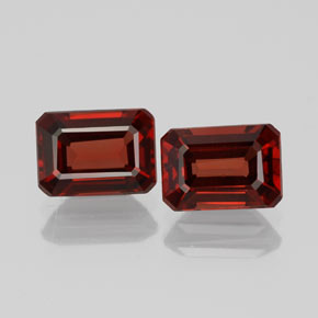 Gemas de granate almandino rojo natural de  ct, corte esmeralda, VS