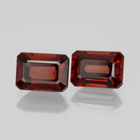 Gemas de granate almandino rojo natural de  ct, corte esmeralda, VS