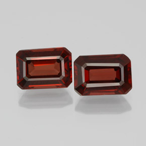 Gemas de granate almandino rojo natural de  ct, corte esmeralda, VVS-VS
