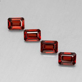 Gemas de granate almandino rojo natural de  ct, corte esmeralda, VVS-VS
