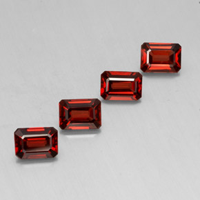 Gemas de granate almandino rojo natural de  ct, corte esmeralda, VVS-VS