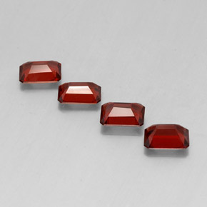 Gemas de granate almandino rojo natural de  ct, corte esmeralda, VVS-VS