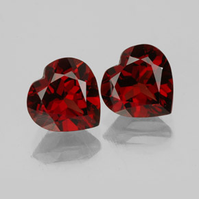 Gemas de granate almandino rojo natural de  ct, forma de corazón, VVS-VS