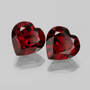 Gemas de granate almandino rojo natural de  ct, forma de corazón, VVS-VS
