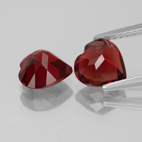 Gemas de granate almandino rojo natural de  ct, forma de corazón, VVS-VS