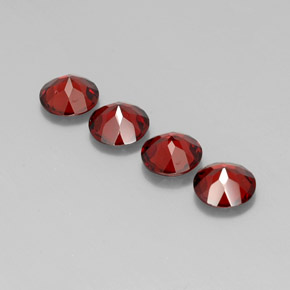 Gemas de granate almandino rojo natural de  ct, corte redondo, VVS-VS