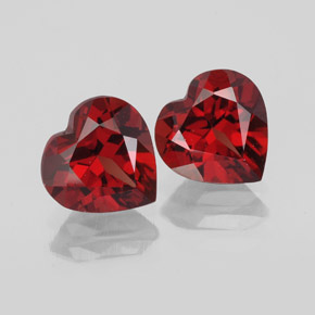 Gemas de granate almandino rojo natural de  ct, forma de corazón, VVS
