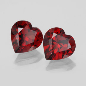 Gemas de granate almandino rojo natural de  ct, forma de corazón, VVS
