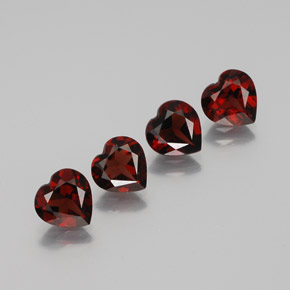 Gemas de granate almandino rojo natural de  ct, forma de corazón, VVS
