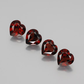 Gemas de granate almandino rojo natural de  ct, forma de corazón, VVS