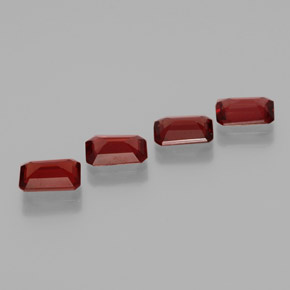 Gemas de granate almandino Rojo oscuro natural de  ct, corte esmeralda, VVS-VS