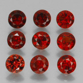 Gemas de granate almandino Rojo oscuro natural de  ct, Corte Redondo, VVS-VS