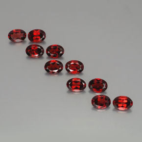 Gemas de granate almandino rojo natural de 8,49 ct, corte óvalo, VS